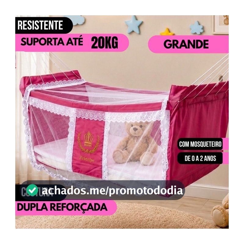 Rede Berço Bebe Com Mosquiteiro Acolchoado Portátil - Promoção