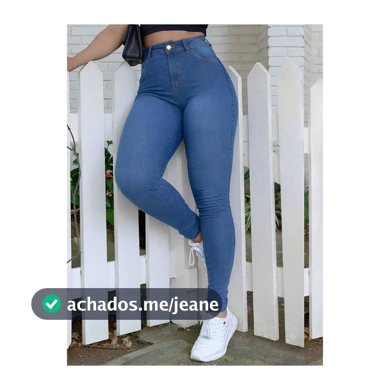 Calça Jeans Skinny Feminina Cintura Alta com Elastano e Levanta Bumbum
