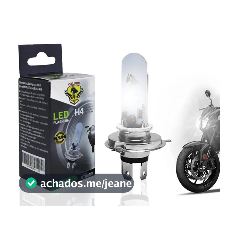 Lâmpada Strobo Led H4 6500k Pisca Pisca Moto Forte Stallion Cavalinho
