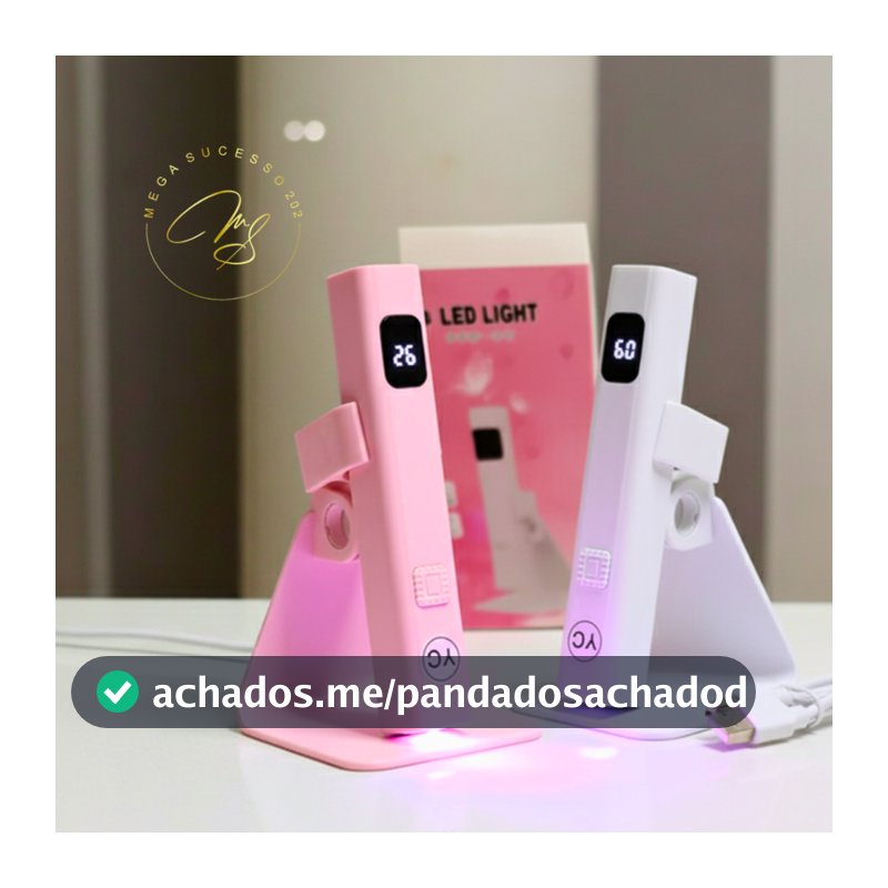 Lâmpada UV/LED Portátil c/ Suporte Unhas Recarregável via USB-C, Ideal para Nail Art - SQ7032