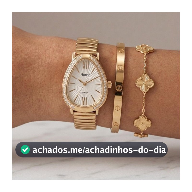 Kit Relógio Feminino Dourado e Pulseira e Unidades Acessórios Luxo Elegante