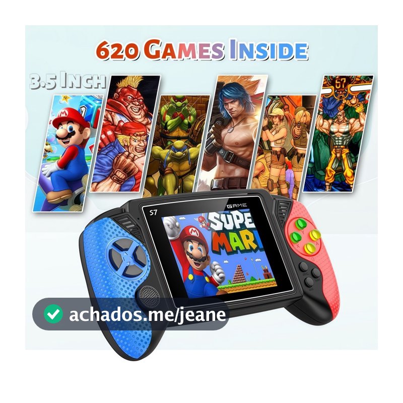 Console portátil S7 Plus com tela de 3.2 polegadas – vídeo game retrô com vários jogos clássicos