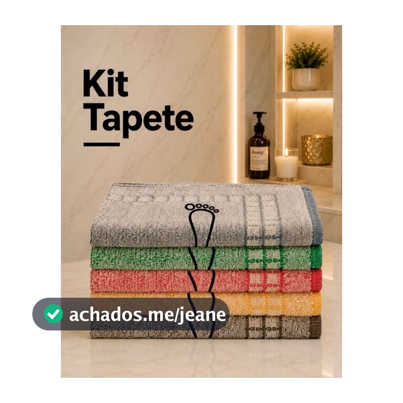 Kit 6 Tapete De Banheiro 45x70cm Pezinho Piso Luxo Atoalhado 100% Algodão Premium