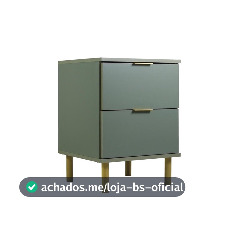Mesa de Cabeceira Ditália 2 Gavetas DM-125 Verde Oliva