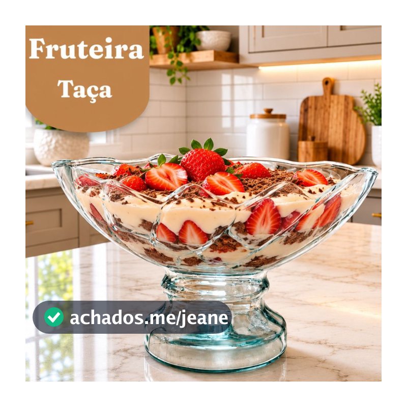 Taça Fruteira de Vidro Luxo | Ideal para Frutas, Decoração e Mesa Posta