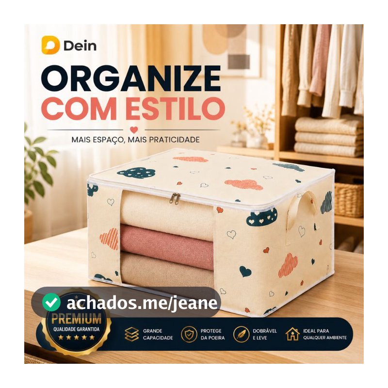 Organizador para Edredom Cobertor Roupas de Cama 60x40x30cm Caixa Saco Grande Dobrável Estampado