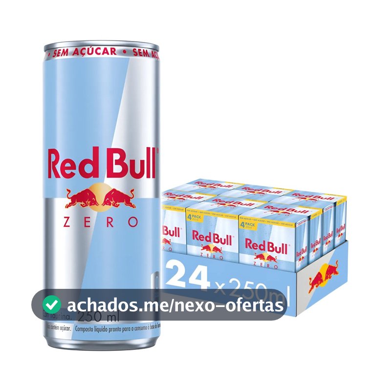 Pack de 24 latas Red Bull Energético, Zero, Sem Açúcar, 250ml