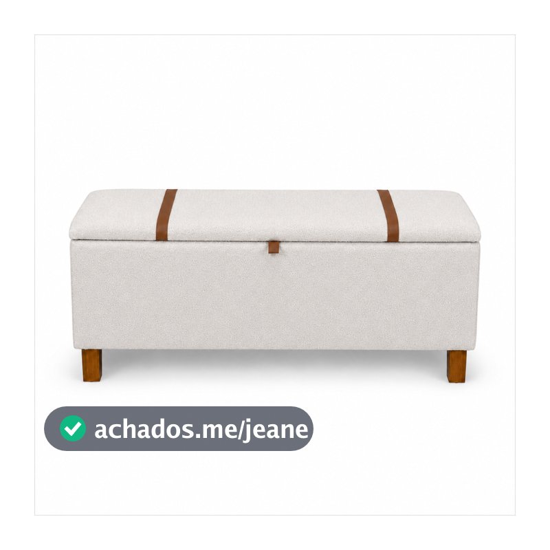 Baú Recamier Sapateira Calçadeira Multiuso Organizador Cama Casal 120cm Bege Premium Acabamento de Luxo Envio Rápido