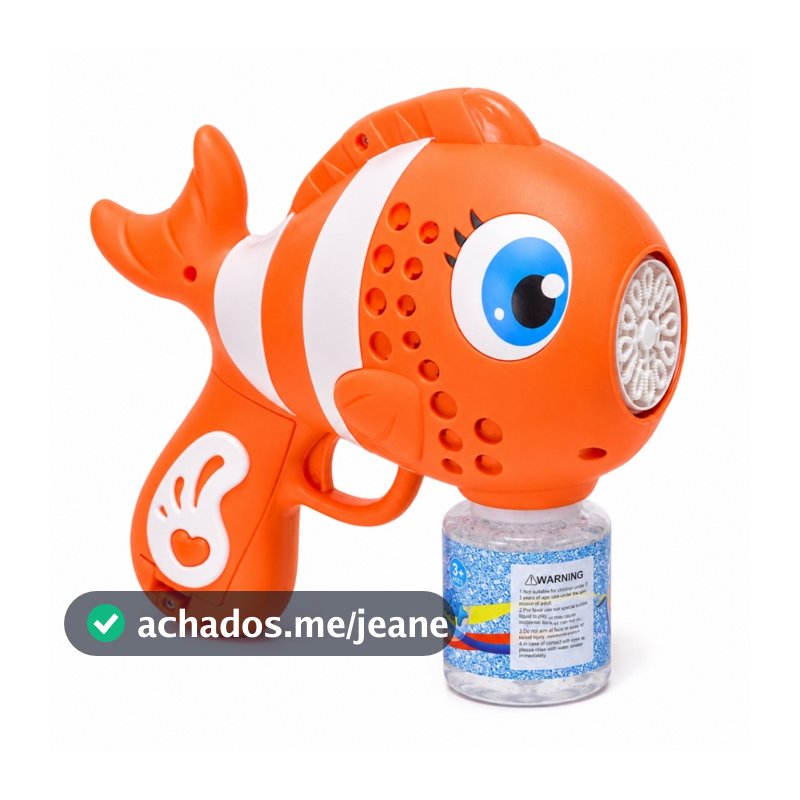 Lançador De Bolhas De Sabão Peixe com luz 10 furos - Castela