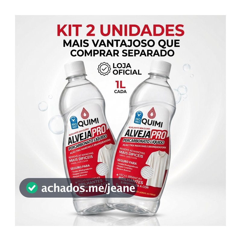 Kit 2L | 4L Percarbonato de sódio Liquido Tira manchas p/ Roupas Brancas e Coloridas