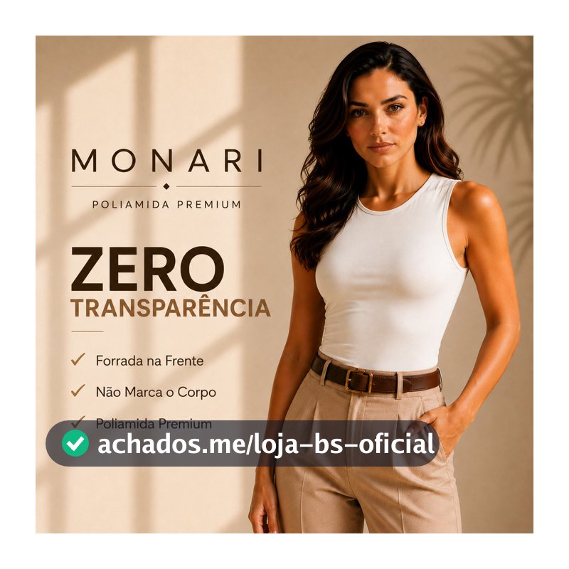 Regata Feminina Poliamida Premium Blusa Básica Cavada Forrada Zero Transparência Monari