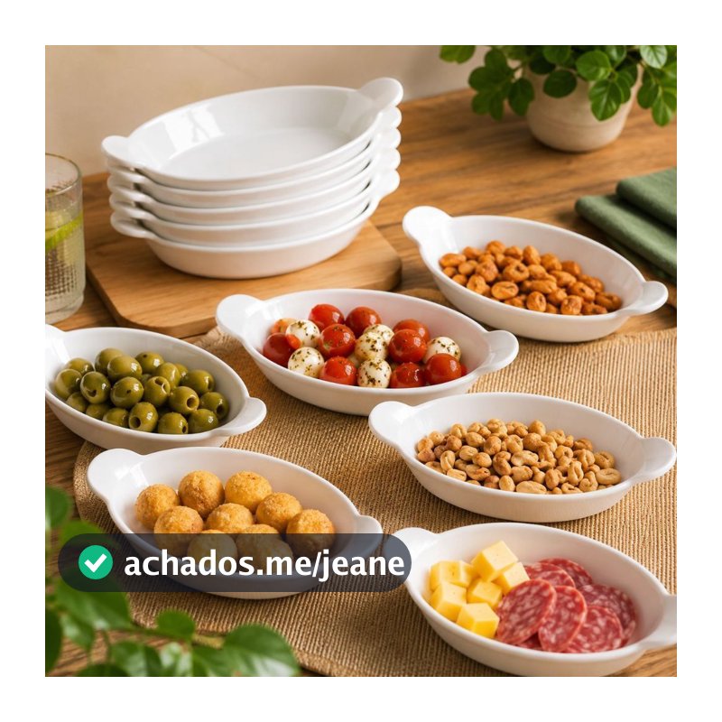 Kit 10 Petisqueiras Barquinha Canoa Branca Petiscos Churrasco Festa Frios Para Servir Amendoim Caldo
