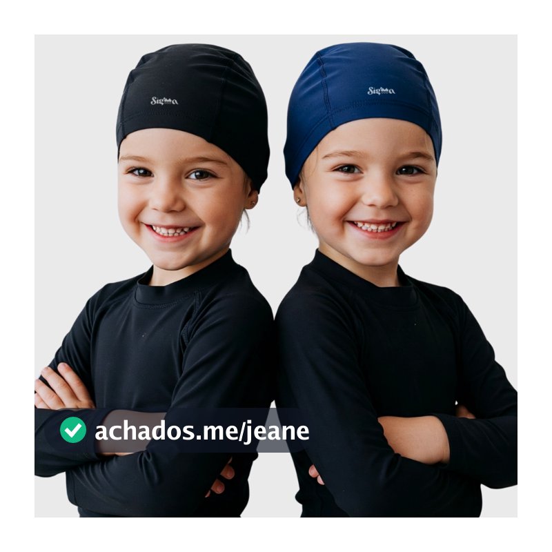 Kit 2 Toucas Natação Hidroginastica Mergulho Lisa Unissex Infantil Menino Menina Proteção Solar Uv