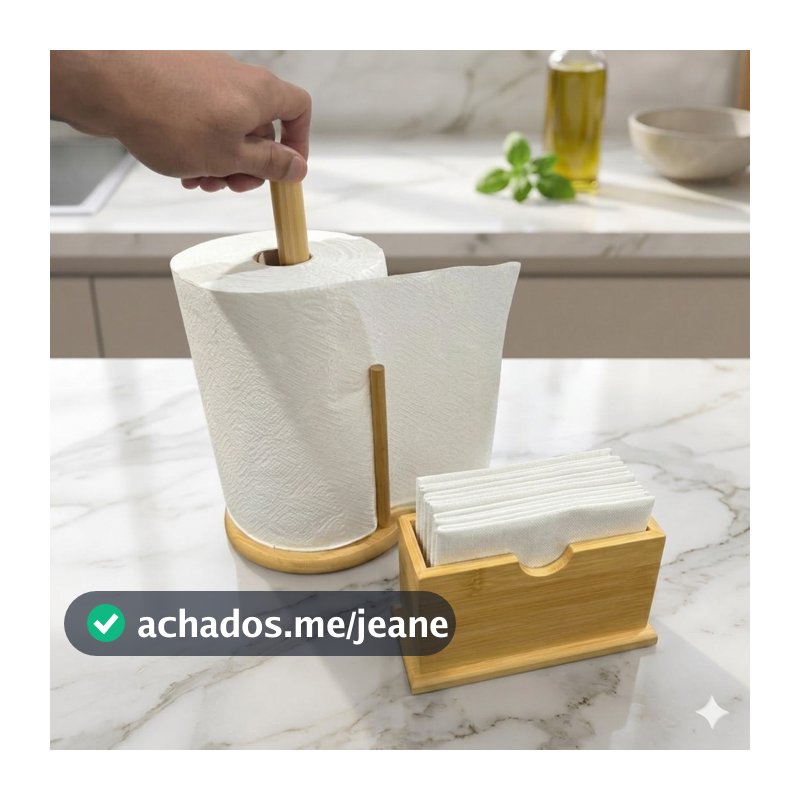 Porta Guardanapo e Suporte de Papel Toalha Grande para Mesa Bancada Cozinha