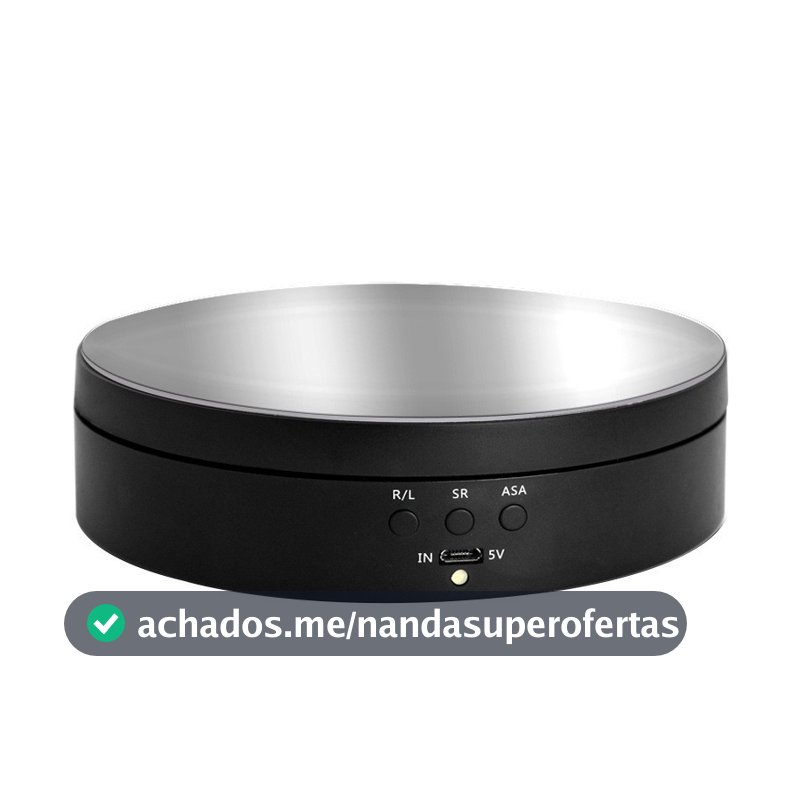 Suporte Expositor Giratorio Eletrico Para Vitrine Produtos E Foto Preto