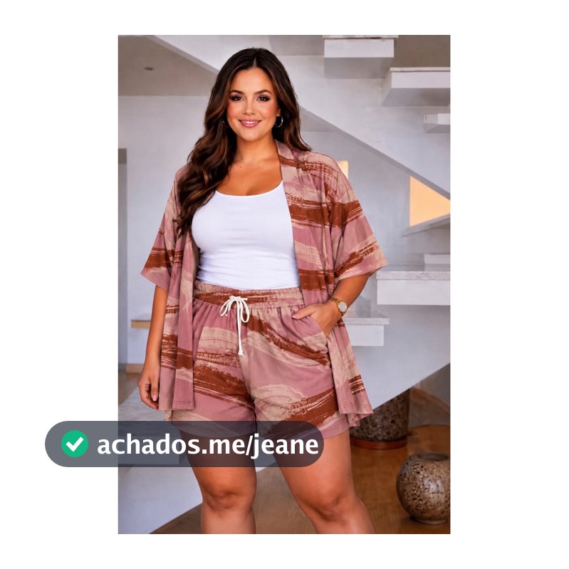 Conjunto kimono Plus Size