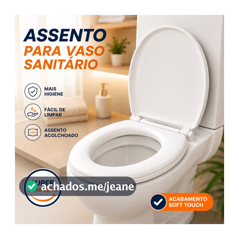 Assento Sanitário Almofadado Oval Universal Macio Tampa de Vaso Banheiro