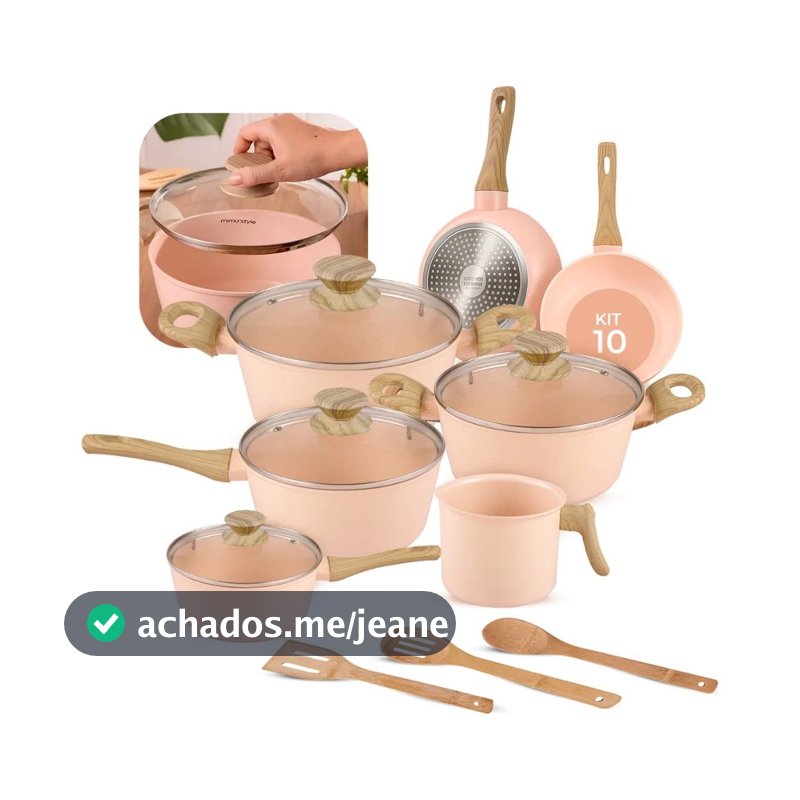 Jogo De Panelas Antiaderente Cerâmica Mimo Style 10 Peças
