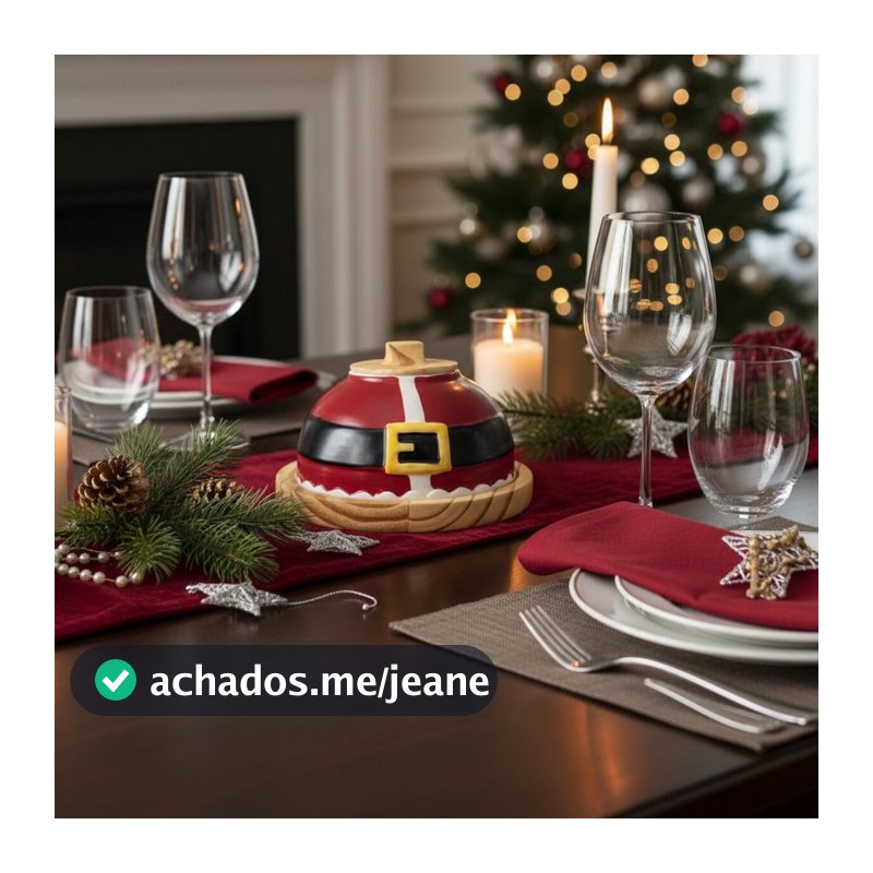 Queijeira Decorativa Natalina Pequena para Queijos Doces e Petiscos 16cm