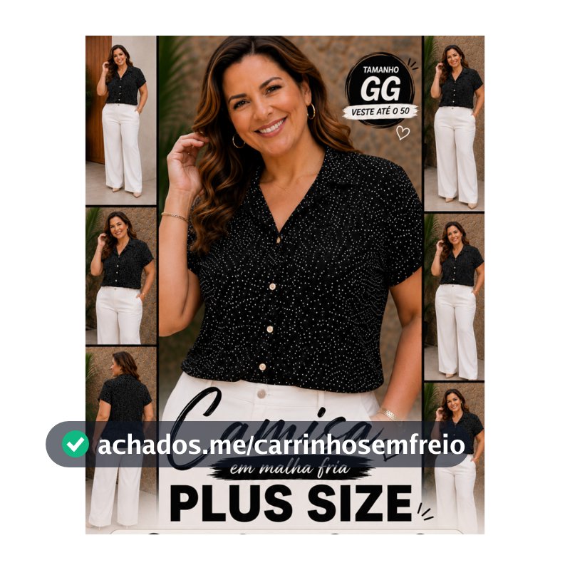 Camisa Plus Size Feminina Blusa Evangélica Camisa Curta de Botão Feminino Moda Elegante