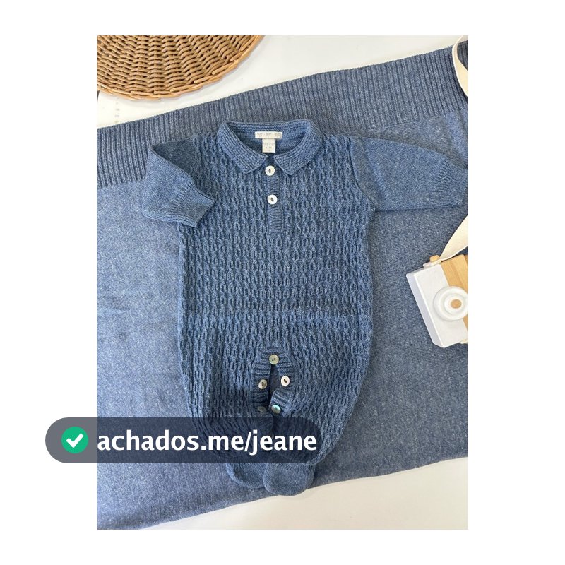 Macacão bebê liso Roupa Tricot Saída Maternidade Moda Infantil Menino Menina Polo Manta não inclusa