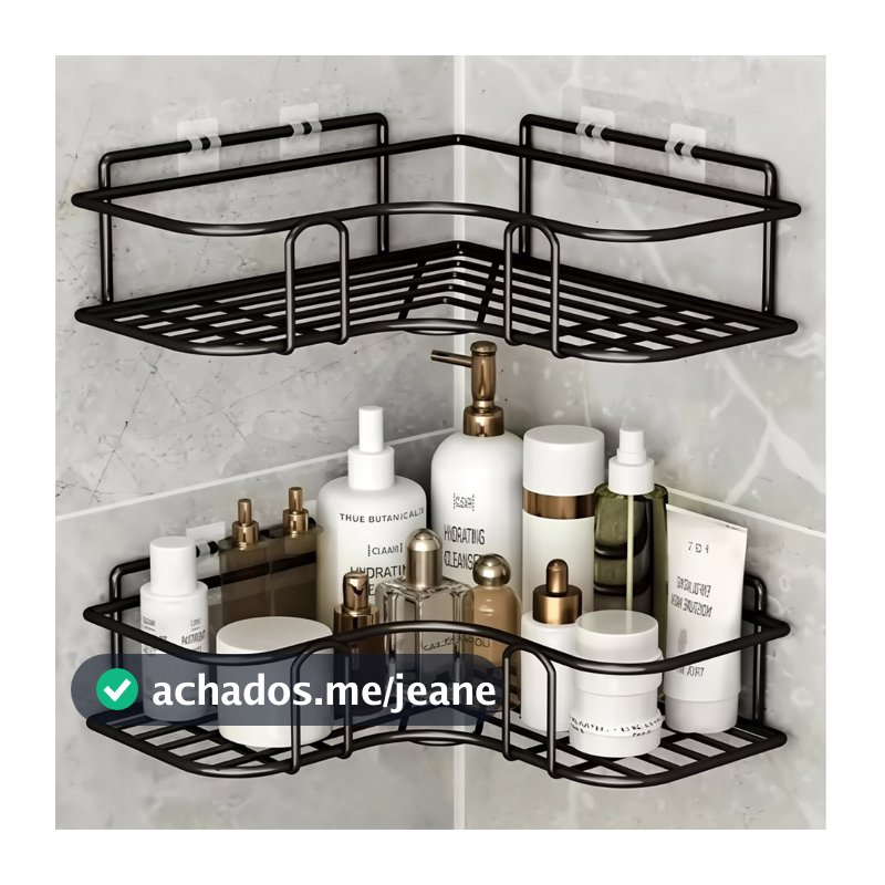 Suporte Organizador De Metal Rack De Parede Banheiro Cozinha Prateleiras Porta Shampoo