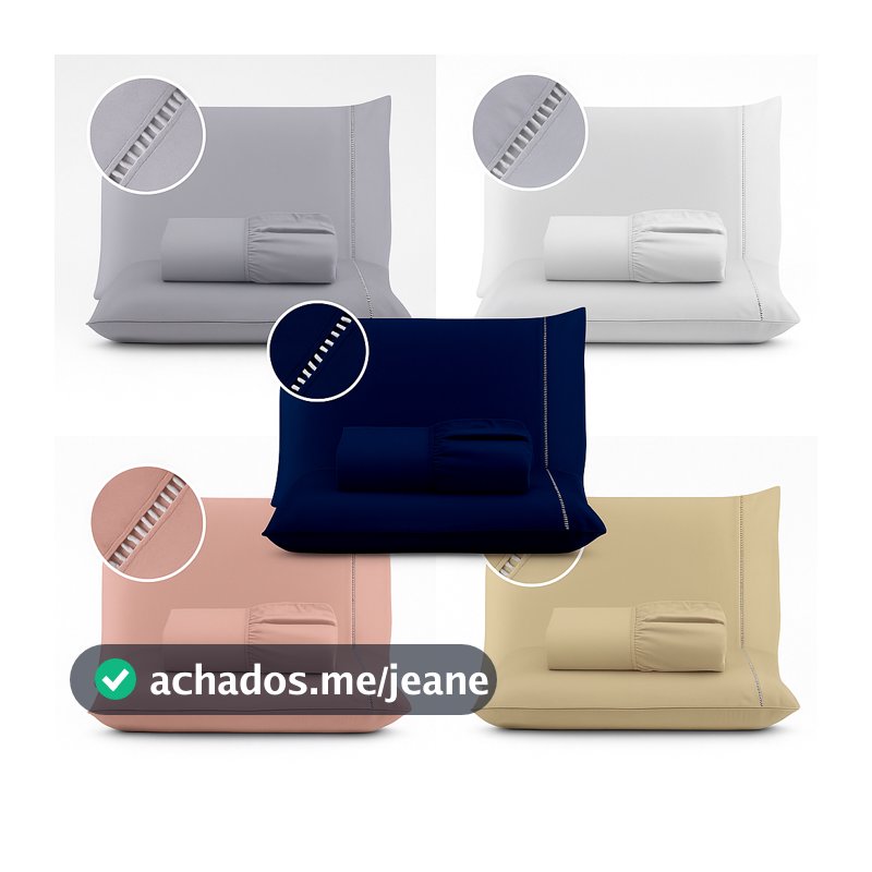 Jogo De Lençol 02 e 03 Peças 400 Fios Macio Micropercal Ponto Palito Solteiro Casal Queen King