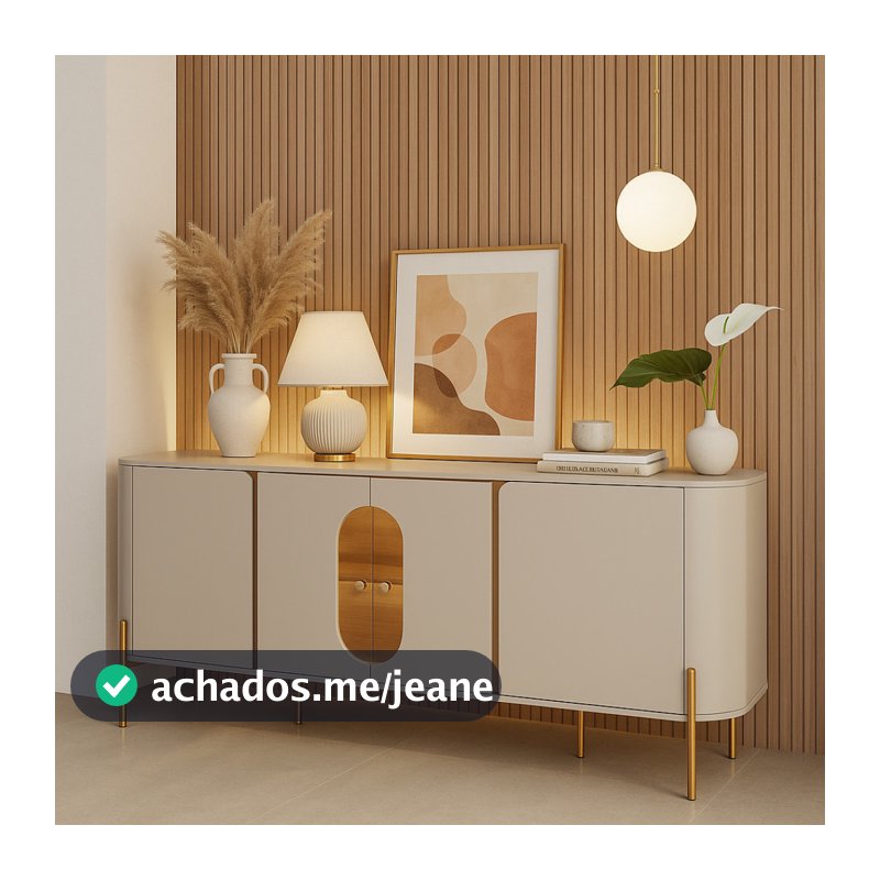 Aparador Buffet Prime Cantinho Do Café Off 4 Portas Com Led