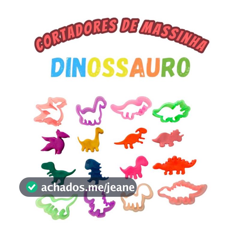 50 Cortador de Massinha Dinossauro Neon Forminha Modelar P Kit Festa Aniversario Prenda Lembrancinha