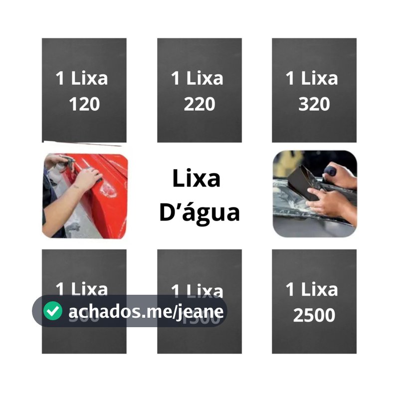 Lixas 120 220 320 500 1500 2500 Kit 1 ou 2 folhas cada Lixamento Polimento Pintura Metal Plásticos