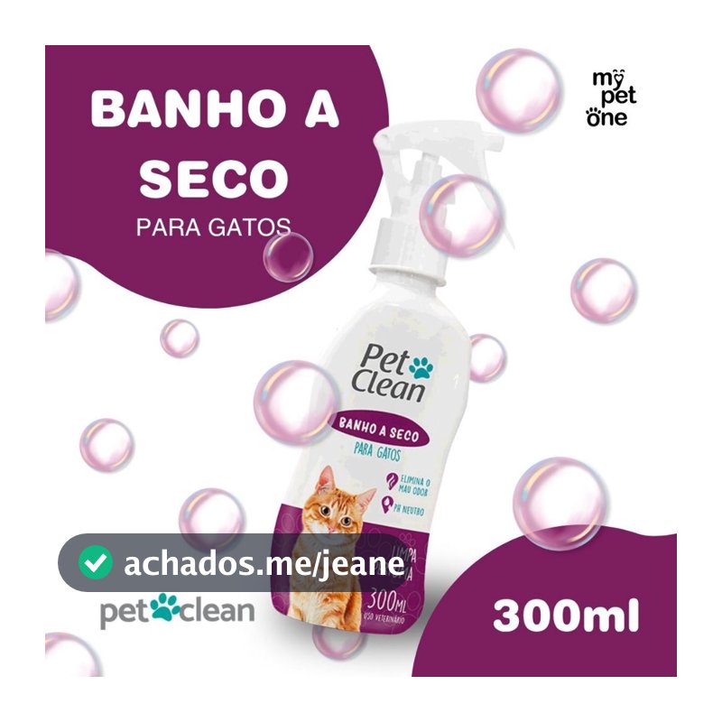 Banho a Seco Spray Para Gatos Pet Clean  300ml