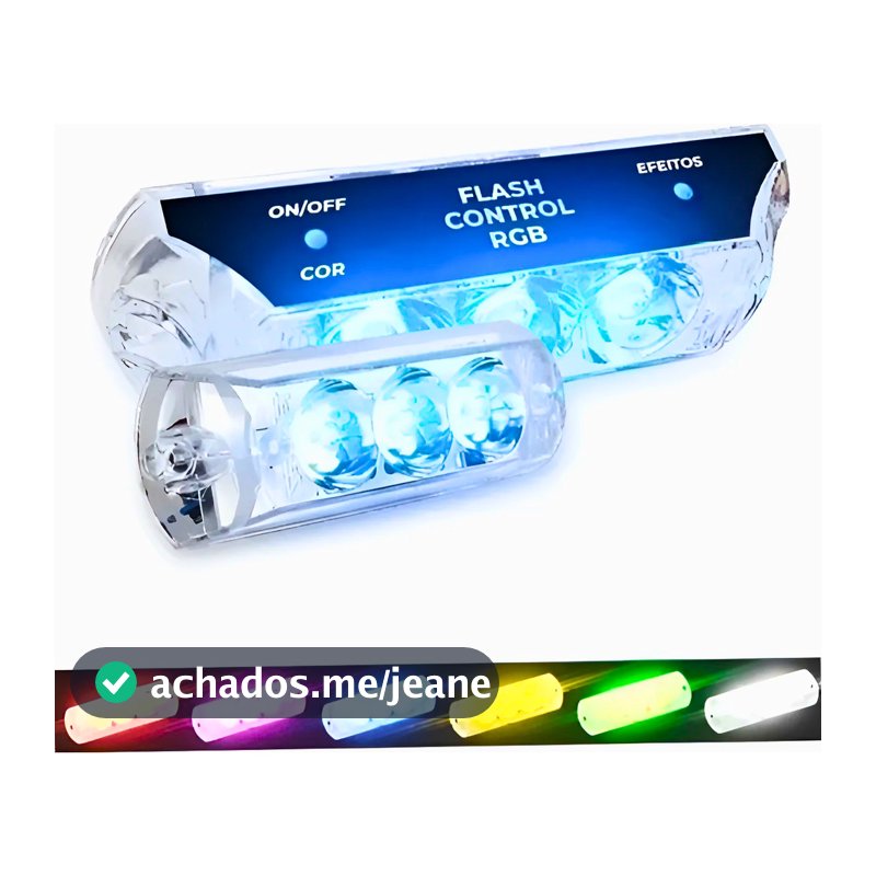 Kit Par Strobo Led RGB Control Completo Central Interna Som Automotivo Caixa Bob Caixa Selada Zendel