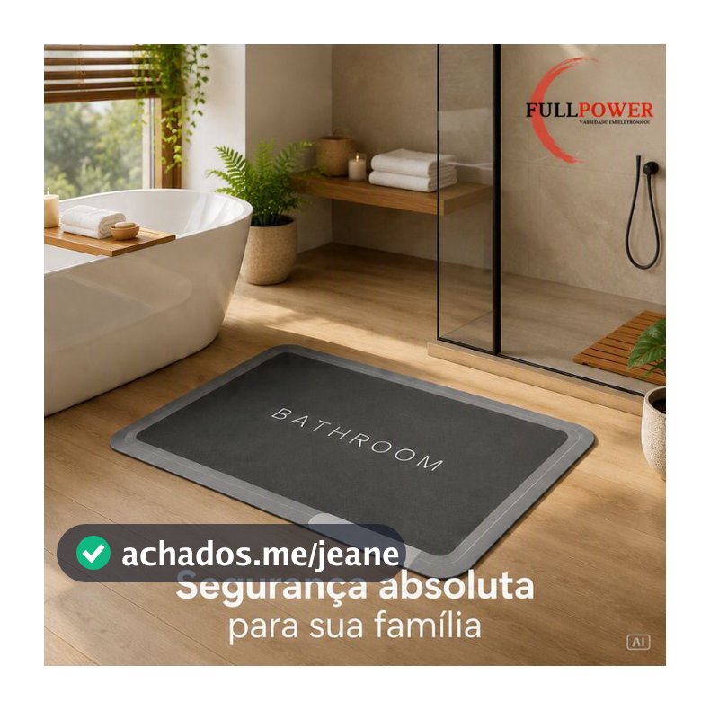 Tapete Absorvente Secagem Rápida Antiderrapante de Banheiro/Porta