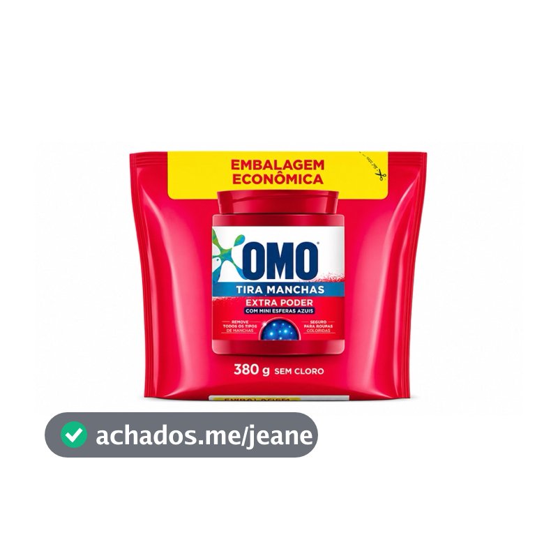 Tira Manchas OMO Extra Poder 380g Sem Cloro – Remove Manchas Difíceis e Protege as Cores