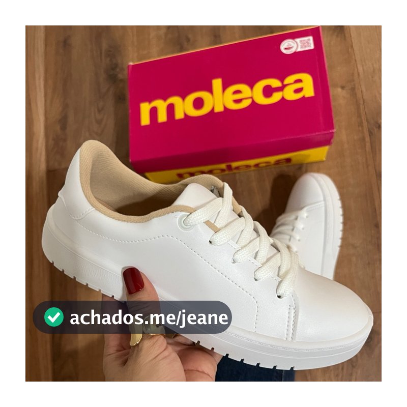 Tênis Branco Feminino Casual Moleca leve e Confortável Original