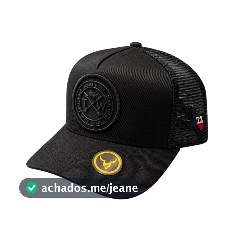 Boné Country Trucker TW Texas Wind Aba Curva Com Telinha Redinha Mascuino Ajustável Premium