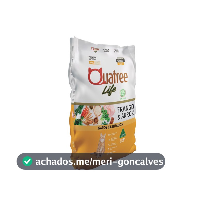 Ração Quatree Life Gato Castrado Frango e Arroz 10,1 kg