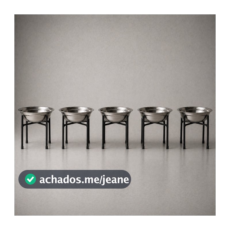 Comedouro e Bebedouro Elevado Pet Cachorro Tigela Inox Antiderrapante