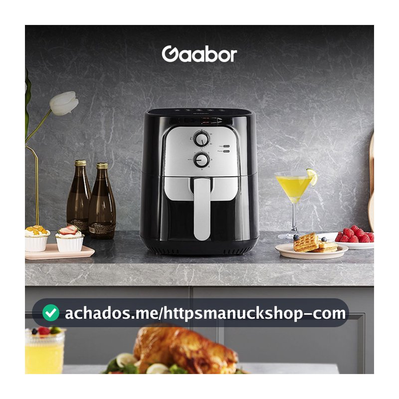 Fritadeira Elétrica Sem Óleo Air Fryer 5.5L Gaabor Jumbo Family 1400w 127V ou 220V Vintage