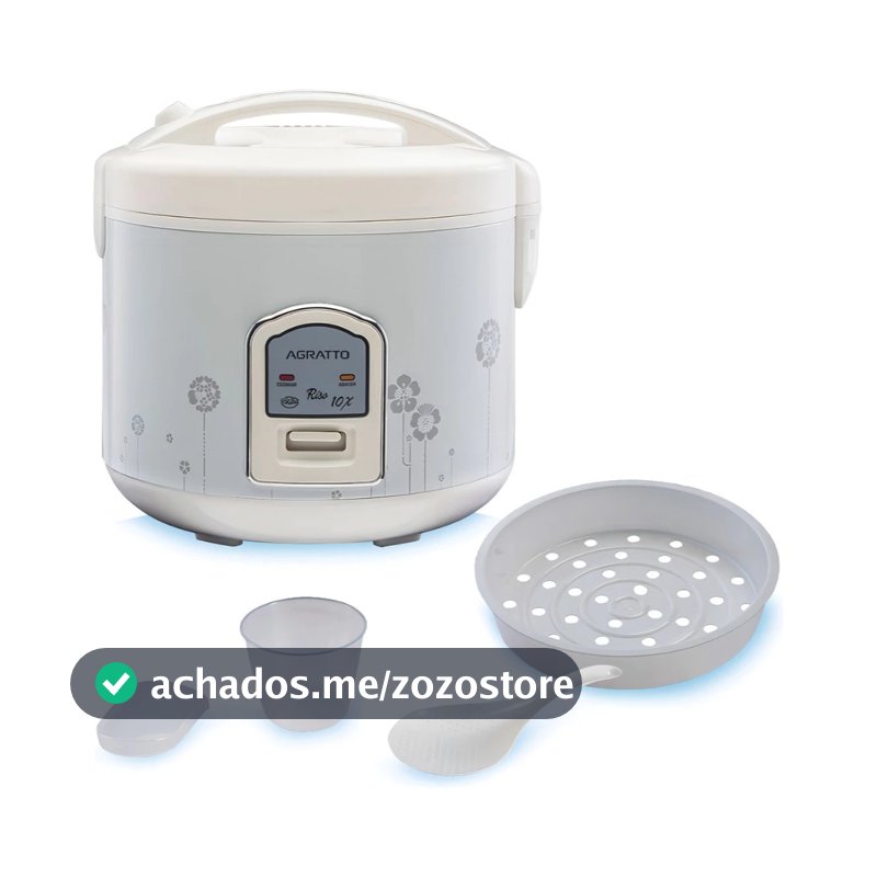 Panela De Arroz Elétrica Riso PA6X Branco 127v ou  220v - Agratto
