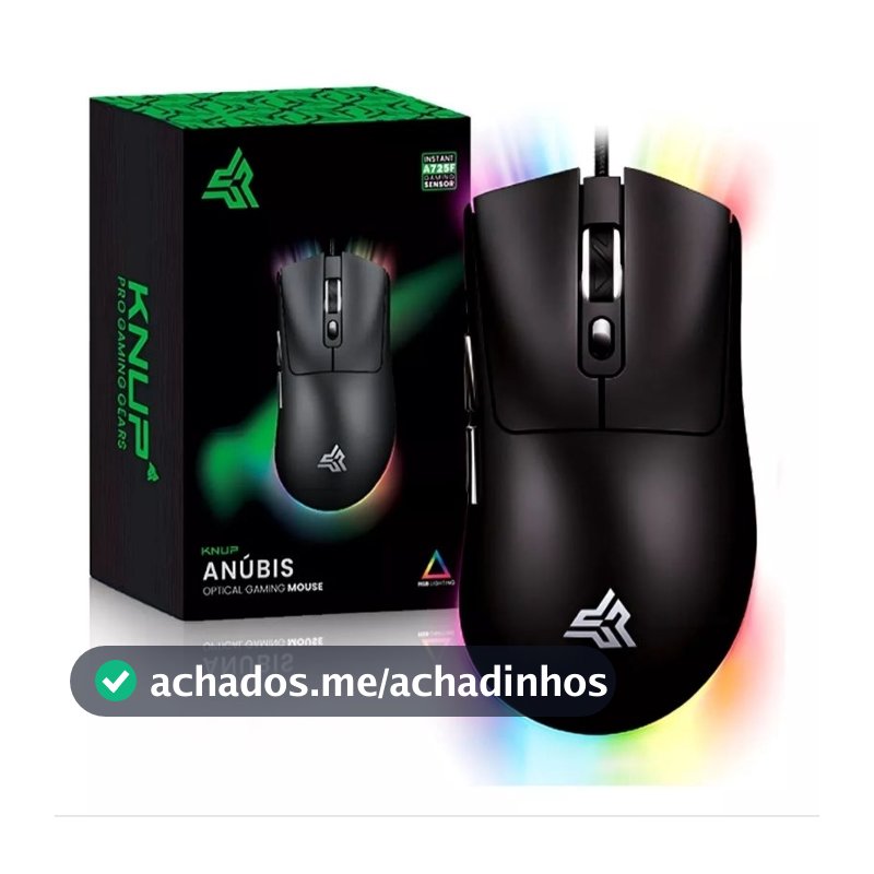 Mouse Gamer Com Fio 1.8m RGB 7200 DPI Ultra Leve Colmeia Ergonômico 7 Botões Profissional