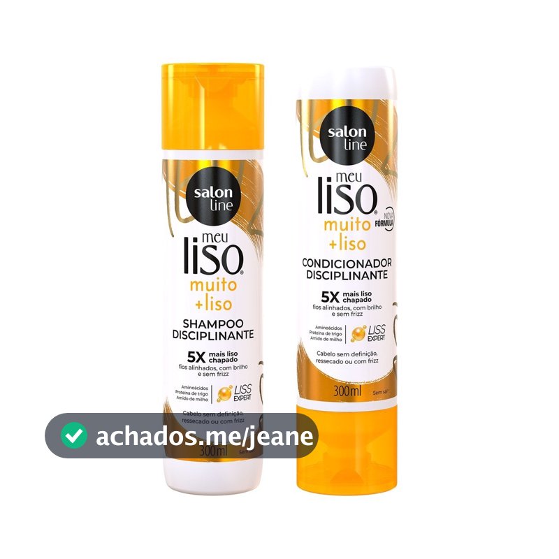 Kit Shampoo e Condicionador Meu Liso Muito+liso Salon Line