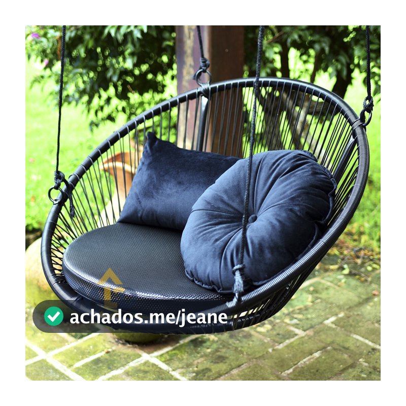 KIT Cadeira de balanço + Assento + Corda Balanço Suspensa decoração jardim moveis area externa