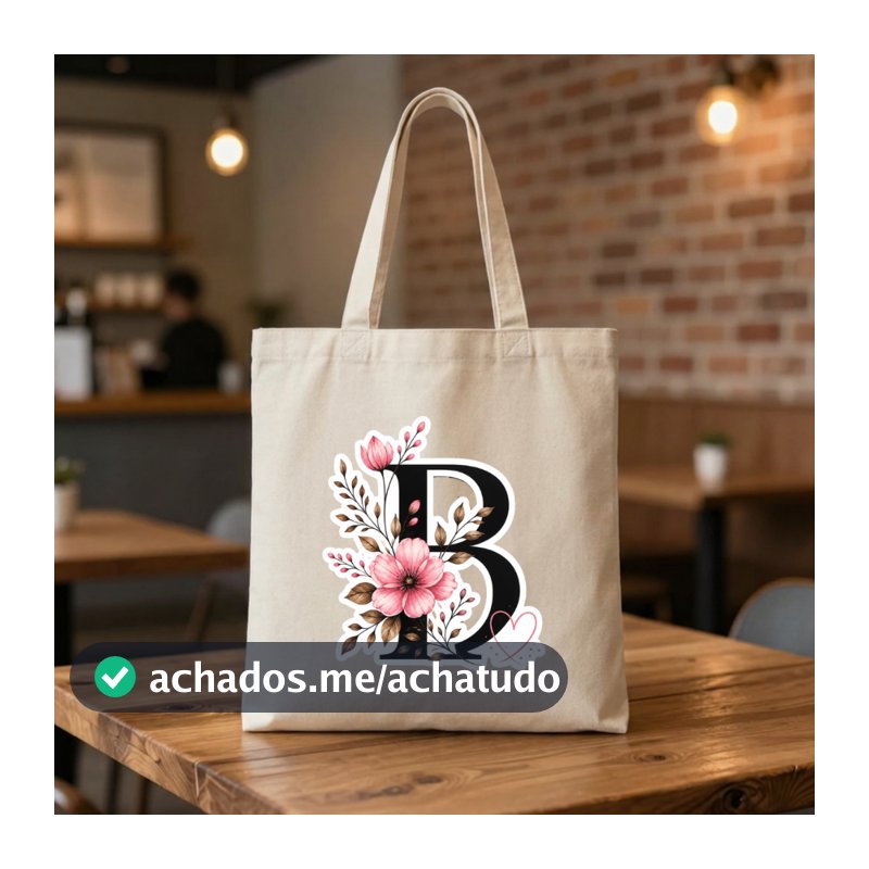 sacola ecobag cru MODA PRAIA  personalizada  com a inicial do seu nome