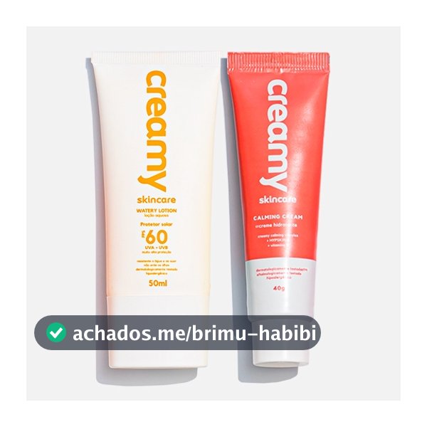 Kit Duo Protetor Solar FPS60 + Gel Creme Hidratante Facial Calming Cream - Creamy Skincare
