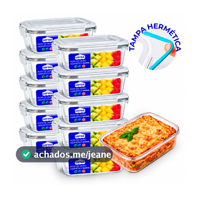 Conjunto 2/3/5/10 Potes 370/640/640ml Vidro Hermético Mantimentos Marmita Fitness