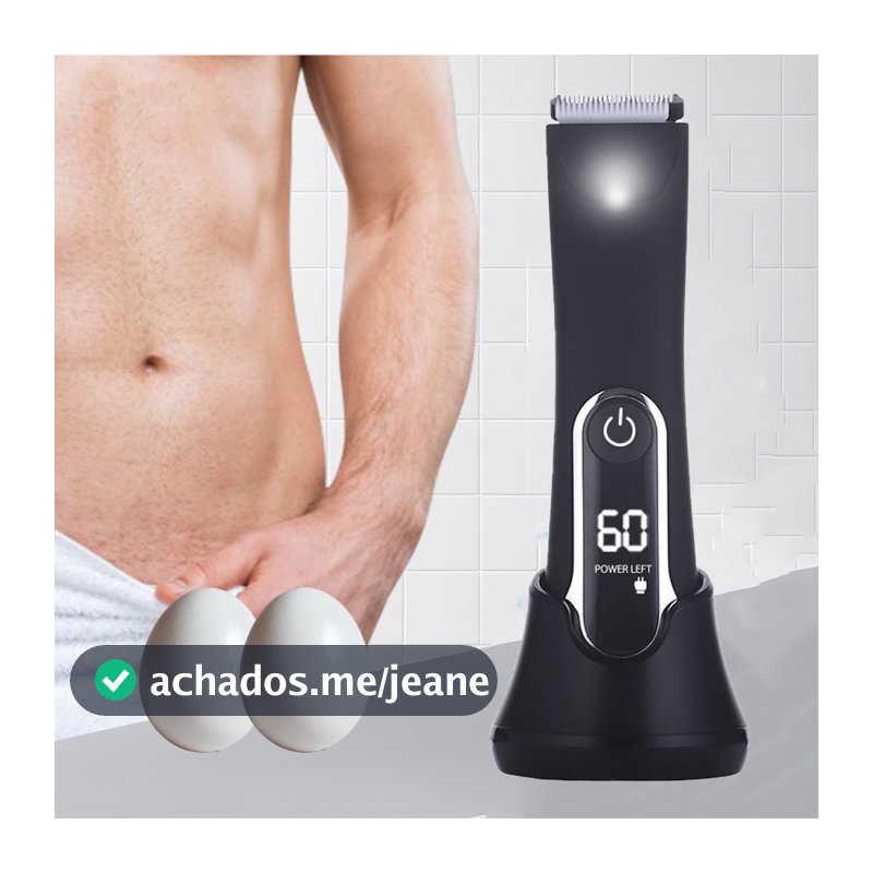 Aparador de Pelos Íntimos Masculino Aparador Corporal Recarregavel USB Sem Fio A Prova Dagua Anticorte Portatil