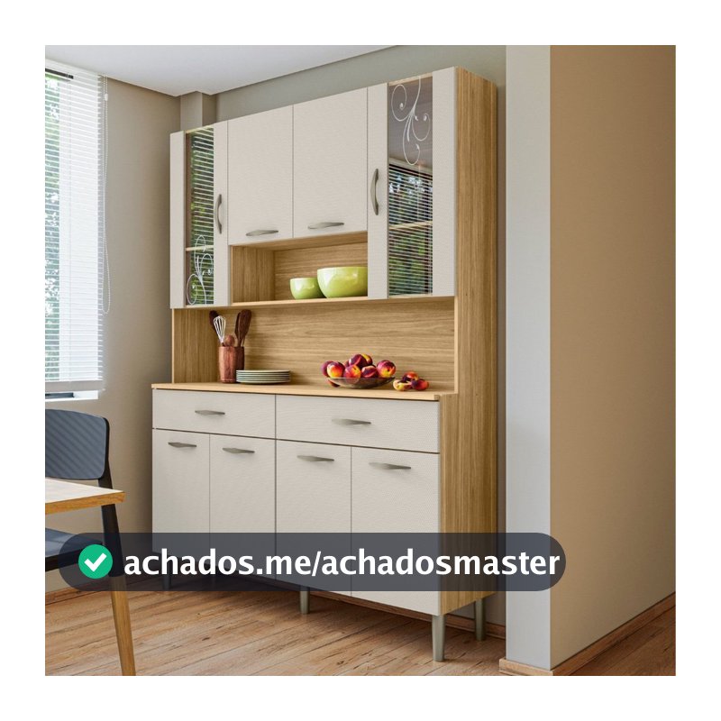 Armário de Cozinha 8 Portas 2 Gavetas Branco/Freijó/Soft Freijó/Soft