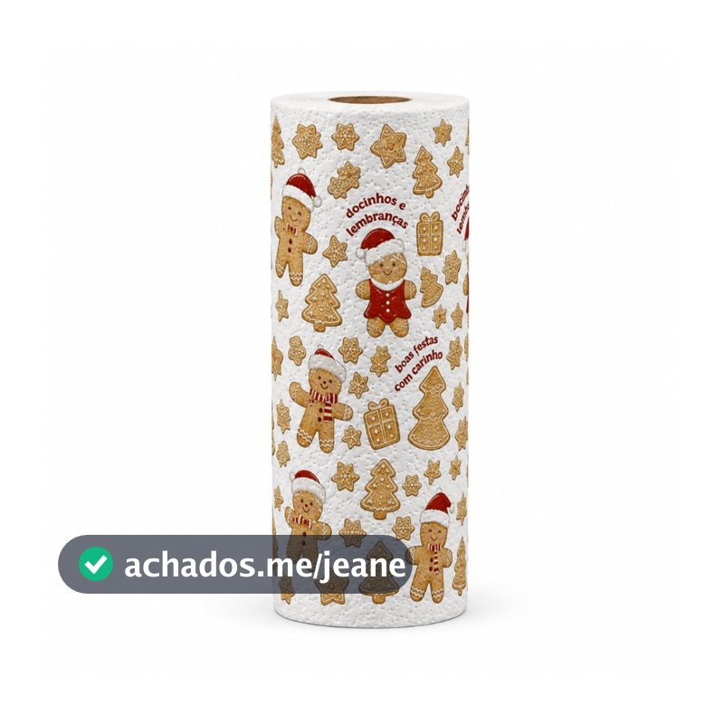 Rolo de Papel Toalha Natalino Luxuoso Folha Tripla 40 Folhas