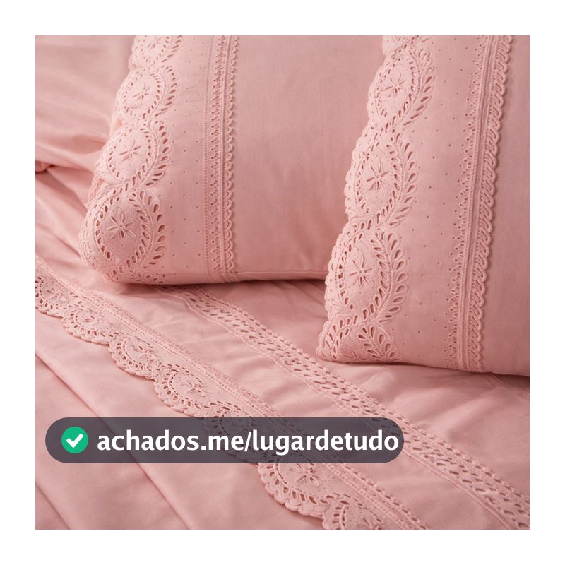 Lençol Casal Queen Solteiro King 4 Pçs Micropercal 400 Fios Bordado Lese Toque Acetinado Não Amassa
